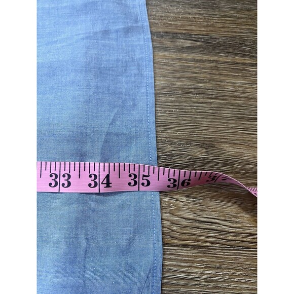 Gitman Bros Shirt Mens Blue Chambray Long Sleeve Pocket Preppy USA Sz 19-34 Big - Picture 10 of 10